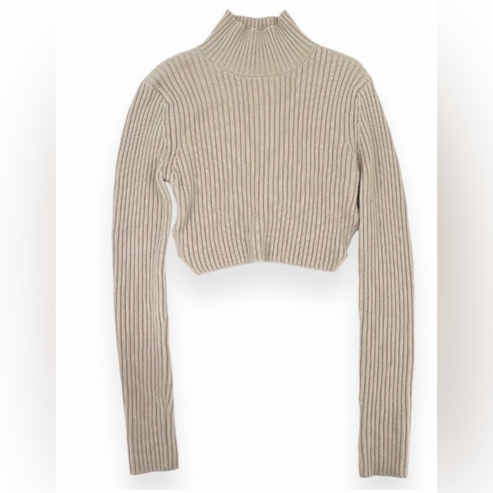Danielle Guizio cropped open back ribbed sweater - Picture 4 of 5